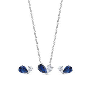 Bleu Toi Et Moi ensemble de bijoux fins classique or et plaqué or Rose Zircon diamant perle motif géométrique pour les fêtes de mariage - Product Image 1