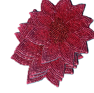 Posavasos de vidrio con cuentas, alfombrilla/almohadilla para taza en forma de flor forjada a mano para cocina, boda, fiestas de Navidad, acento de mesa - Product Image 5