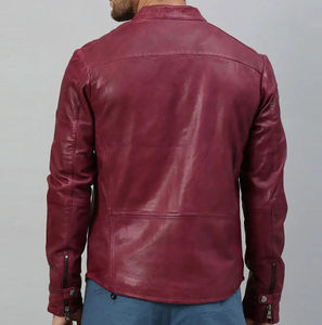 Veste en cuir sur mesure 2025, couleur unie, veste en cuir pour homme, streetwear, veste en cuir pour homme, service OEM, élégante - Product Image 3