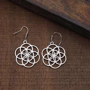 Pendientes de aro de plata de ley 2024 exclusivos más vendidos de 925 con Semilla de Mandala y Perla joyería de moda fina para mujer bodas - Product Image 6