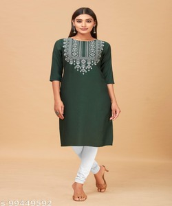 Fancy Kurtis Girls señoras algodón rayón mujeres último diseño de moda listo para usar precio bajo con Palazzo vestido indio al por mayor étnico - Product Image 4