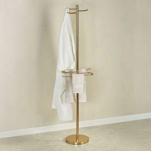 Handmade brass <b>towel</b> <b>stand</b> for premium interiors designed with solid frame and elegant style for bathrooms - Product Image 1