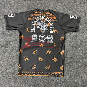 Custom Mma Rash Guards Sublimación Impresión Ultavoilet protección 240 GSM Compresión Grappling Bjj Rash Guards Hecho en Pakistán - Product Image 2