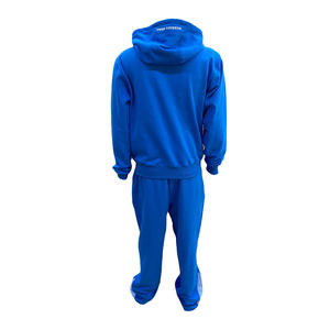 Chándal acampanado con estampado en 3D y logotipo personalizado para hombre, chándal transpirable con borde cortado y dobladillo crudo, conjunto de pantalones de chándal para correr con capucha para invierno - Product Image 2