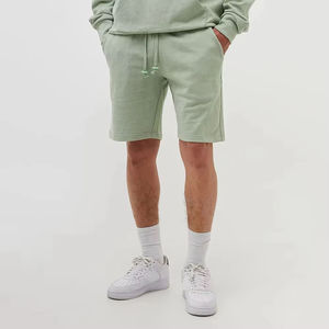 Short en coton sérigraphié à vendre Short en molleton de couleur unie avec cordon de serrage Short de sport lourd pour hommes - Product Image 2