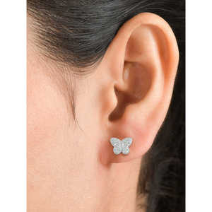 Pendientes de mariposa de plata con aspecto de diamante - Product Image 5
