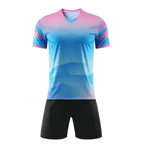 Conjunto de uniforme de fútbol de secado rápido para hombre de alta calidad, camisetas de manga corta de talla juvenil, pantalones cortos, Top verde con estampado de logotipo personalizable - Product Image 5