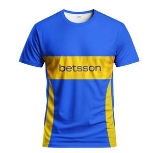 เสื้อฟุตบอลคอกลมแบบสั่งทำพิเศษ ยูนิเซ็กซ์ ระบายอากาศได้ดี ยืดได้สี่ทิศทาง แห้งเร็ว ผลิตจากโพลีเอสเตอร์ แบบซับลิเมชั่น สำหรับทีม - Product Image 1