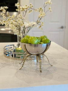 Michael Arms Direct <span class=keywords><strong>India</strong></span>'s Customized New Arrival Acero inoxidable Silver Fruit Salad <span class=keywords><strong>Mixing</strong></span> <span class=keywords><strong>Bowl</strong></span> Golden Stand Serving Curry - Product Image 4