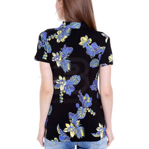 เสื้อยืดโปโลพิมพ์ลายสำหรับผู้หญิงมาใหม่เสื้อโปโลผ้าฝ้ายนุ่มพิมพ์ลายสำหรับผู้หญิงสไตล์แฟชั่น - Product Image 3