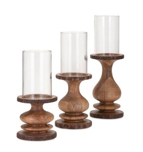 <b>Marvelous</b> Design Wooden Candle Holder Exclusive Quality Wood and Glass Candle Holder From Wholesale Suppliers - Product Image 1