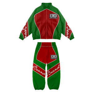 OEM Windbreaker Set Factory Custom Reflective Embroidery Logo Lightweight Nylon <b>Zip</b> <b>up</b> <b>Jacket</b> 100% Nylon Tracksuit for Men - Product Image 3