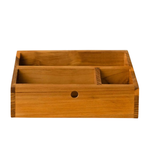 Organisateur de bureau en bois naturel en gros d'usine du Vietnam bon prix stockage d'espace de travail pour la vaisselle de bureau - Product Image 1