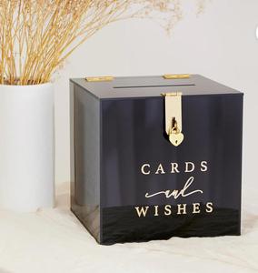 Boîte à dons personnalisée en acrylique noir avec couvercle, design moderne et luxueux, impression - Product Image 6