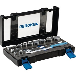 Jeu de clés à douille GEDORE 15 pièces 1/2'' DMU-20 10-32mm 60-6 points, kits d'outils à dents - Product Image 1