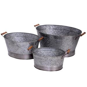 Juego de 2 macetas de metal galvanizado con forma de cono, diseño más popular, decoración de suelo de hogar y jardín, macetas de flores modernas - Product Image 2