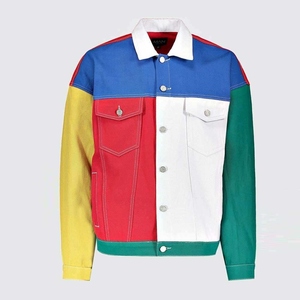 Veste en jean pour homme, style moto, col montant, boutonnée, décontractée, en jean délavé - Product Image 4