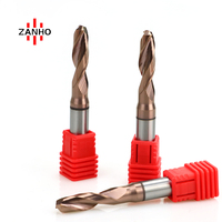 ZANHO haute Performance HRC55/HRC60 3D/5D foret hélicoïdal en carbure 2 cannelures liquide de refroidissement externe universel OEM/ODM fraise CNC
