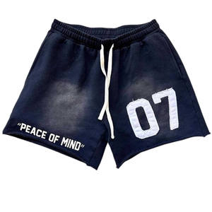 Short de rue en polaire unisexe avec logo personnalisé OEM Nouveau short ample et populaire respirant pour homme - Product Image 1
