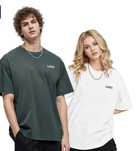 เสื้อยืดแขนสั้นของผู้ชายผ้าถักยาวพิมพ์ลายผ้าฝ้าย100% ออกแบบได้ตามต้องการสำหรับฤดูร้อน - Product Image 3