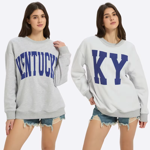 Women's Polyester/Cotton <b>Blend</b> Long Sweatshirt Custom Logo Mock Neck Full Sleeves Lightweight Pullover Autumn Winter - Product Image 1