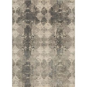 Alfombra Kavi Gris y Negra Anudada a Mano de Lana y Seda de Bambú con Patrón Abstracto para Sala de Estar o Pasillo, Tamaño 9x12 - Esk-661 - Product Image 1