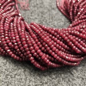 Collier en perles de rubis naturel 4 mm, collier en perles de rubis facettées, collier en perles de rubis rouge, fermoir en argent sterling, collier en rubis - Product Image 4