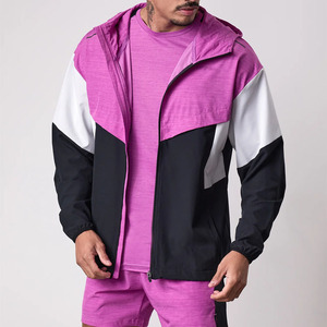 Chaqueta Deportiva Ligera y Transpirable para Hombre al por Mayor, con Capucha, Cremallera, Bloques de Color, Bolsillos, Tejido, para Gimnasio y Deportes - Product Image 3