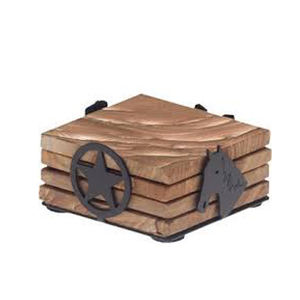 <b>Wood</b> Coaster Metal Holder Set of 4 Pcs, Drink Coasters for <b>Coffee</b> <b>Table</b>, <b>Table</b> Protection Drink Coasters for Farmhouse - Product Image 6