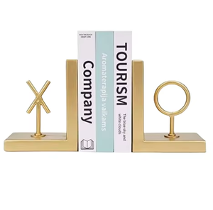 Extremos de libros de diseño Premium Cross y Zero, soporte de Metal resistente duradero, Ideal para biblioteca, sala de estar, oficina y mesa de estudio - Product Image 1