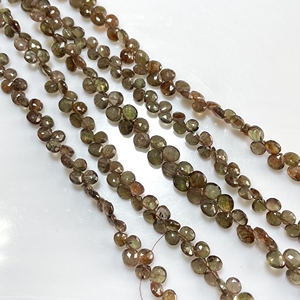 Perles de briolette en forme de coeur à facettes andalousite perles brunes de qualité fine pour bijoux en gros - Product Image 5