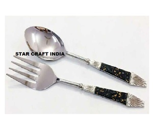 Handmade Flatware <b>Salad</b> <b>Server</b> in Wholesale Price Wooden <b>Salad</b> <b>Server</b> With Enamel Coated Handle Spoon for Serving <b>Salads</b> - Product Image 2