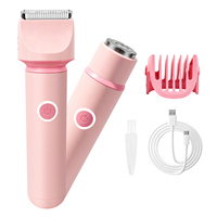 Tondeuse bikini 2 en 1 pour femmes, rasoir électrique, étanche IPX7, rechargeable, pour le visage et la zone pubienne