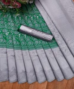 Beautiful White and Red Saree for Women with Fancy Embroidery and Stunning Wedding Party Look - Product Image 2