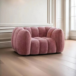 Meilleurs articles à revendre 2026 Nouveau style Meubles de salon contemporains Fauteuil carré rembourré en tissu style citrouille pour hôtel villa - Product Image 4