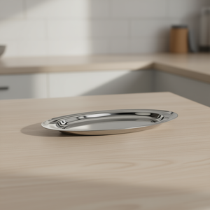 Bandeja Ovalada de Acero Inoxidable Cromado Pulido Ilsa de 40 cm, Bandeja para Servir, Vajilla Promocional 1100040 - Product Image 3