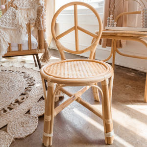 Silla pequeña de ratán natural para niños, sillas con señal de paz, muebles para habitación de niños, dormitorio, habitaciones de estudio, decoración para bebés - Product Image 6