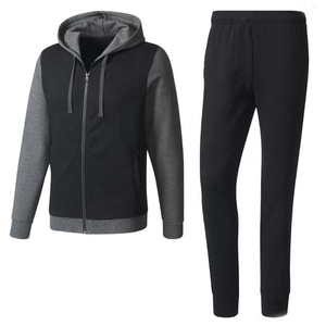 Conjunto Deportivo de Invierno al por Mayor, Chaqueta Personalizada con Capucha, Chándal de Algodón de Dos Piezas, Diseño de Parches, Chándal para Hombre - Product Image 4