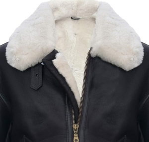 Chaqueta de Cuero Genuino de Primera Calidad, Forro de Piel Sintética Cálida, Chaqueta de Aviador Personalizable para Hombre, Fabricante Mayorista - Product Image 3