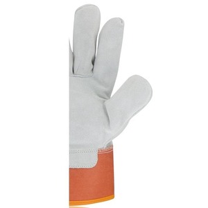 Guantes de soldadura de cuero dividido de vaca de larga duración de alta calidad, guantes de aparejo canadienses de trabajo, guantes de seguridad, aparejo de protección de manos - Product Image 4