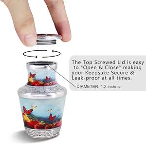 Urnas pequeñas de recuerdo de mariposa para cenizas humanas Mini urna para regalar a los seres queridos Se adapta a una pequeña cantidad de restos cremados - Product Image 4