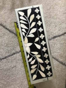 Boîte d'organisation de bijoux en incrustation d'os faite à la main avec plusieurs compartiments et finition polie pour bagues, colliers, - Product Image 5