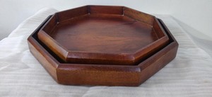 Bandeja de Servir de Madera Hecha a Mano de Primera Calidad, 100% Natural, con Elegante Diseño Octagonal para Comer y Regalar, Usos en la Cocina - Product Image 6