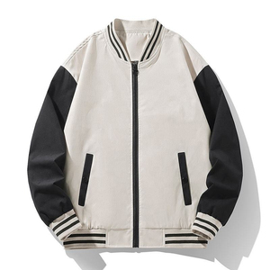 Chaqueta acolchada de béisbol de moda para hombre, nuevo estilo coreano, diseño de lona de Color sólido, cremallera XS, estilo Formal para equipo escolar de otoño - Product Image 1