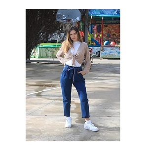 Salopette longue en denim de meilleure qualité en velours côtelé léger pour femmes Design plat Poche à fermeture éclair Logo Design personnalisé Bangladesh - Product Image 4