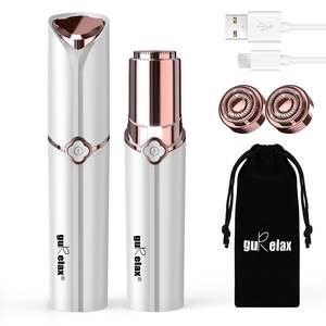 Depiladora Facial Eléctrica Recargable por USB, Indolora, Blanca, Impermeable IPX7, Doble Cuchilla, Portátil, Lavable, para Uso Corporal - Product Image 1