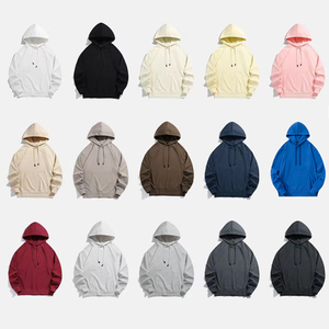 เสื้อสเวตเตอร์แบบสวมหัวมีฮู้ดสำหรับผู้ชายน้ำหนักมากเสื้อวอร์มผ้าคอตตอนหนาให้ความอบอุ่นสำหรับใส่ในฤดูใบไม้ร่วง600GSM ออกแบบโลโก้ได้ตามต้องการ - Product Image 3