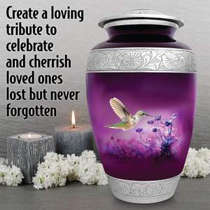 Urne de crémation classique pour colibri rose Grande urne funéraire en aluminium en métal de style américain Fournitures de vente en gros - Product Image 5