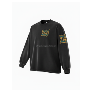 Premium 360 GSM coton polaire sweat doux tissu brossé Logo personnalisé broderie à manches longues Streetwear basics sweat - Product Image 3