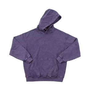 Sweat à capuche pour homme en polyester/coton épais 270 grammes personnalisé coupe régulière délavé à l'acide design uni motif teint hiver vente en gros - Product Image 4